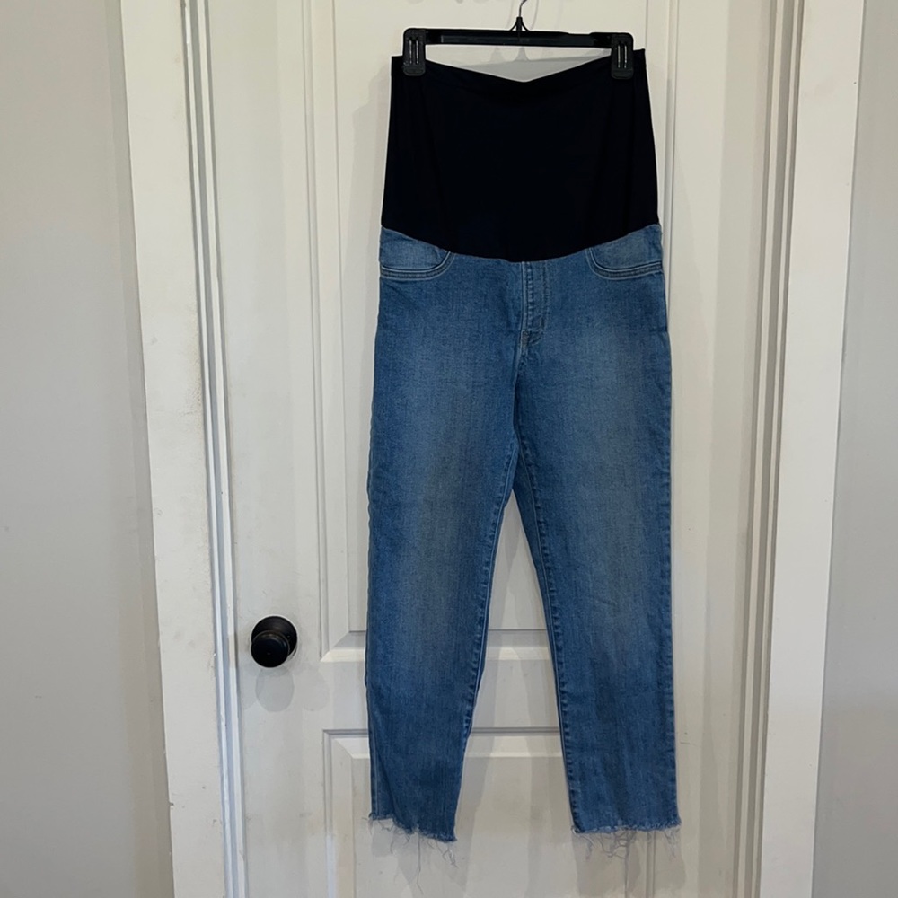 Easton Maternity Frayed Hem Straight Leg Jean
